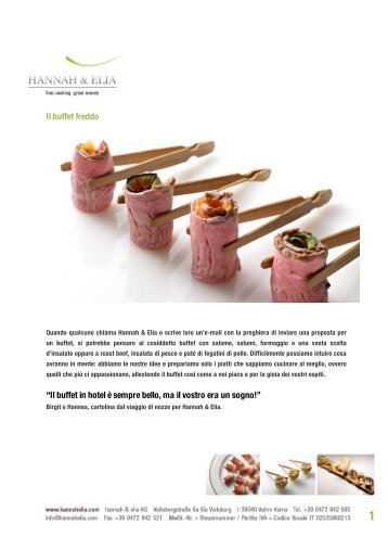 Esempio Buffet freddo (pdf) - Hannah & Elia