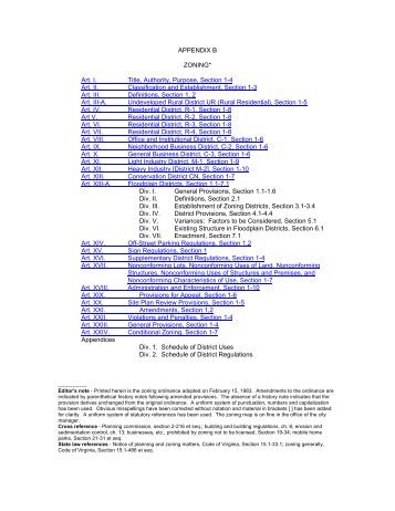 Code Appendix Zoning - City of Covington, Virginia