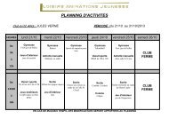 PLANNING D'ACTIVITES