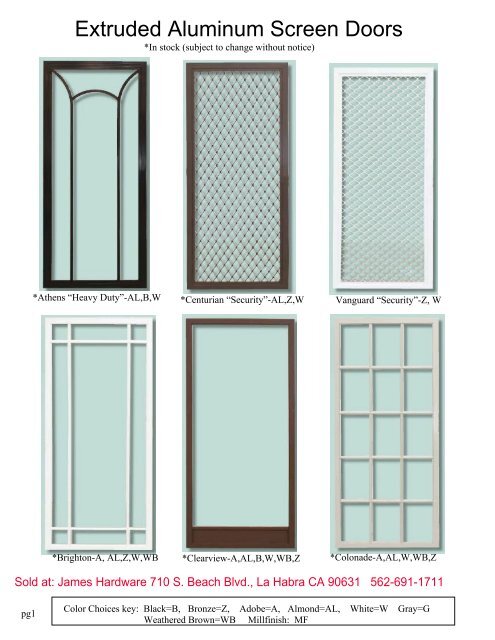 Extruded Aluminum Screen Doors