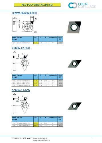 PCD POLYCRISTALLIN ISO CCMW-0602020-PCD DCMW-07-PCD ...