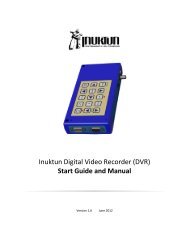 Inuktun Digital Video Recorder (DVR) Start Guide and Manual