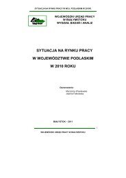 SYTUACJA NA RYNKU PRACY W WOJEWÓDZTWIE PODLASKIM W 2010 ROKU