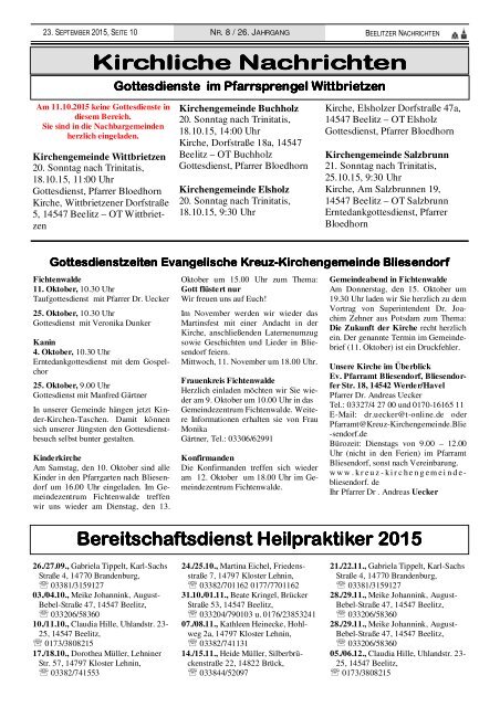 Beelitzer Nachrichten - September 2015