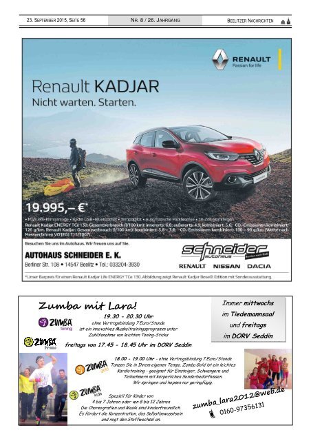 Beelitzer Nachrichten - September 2015