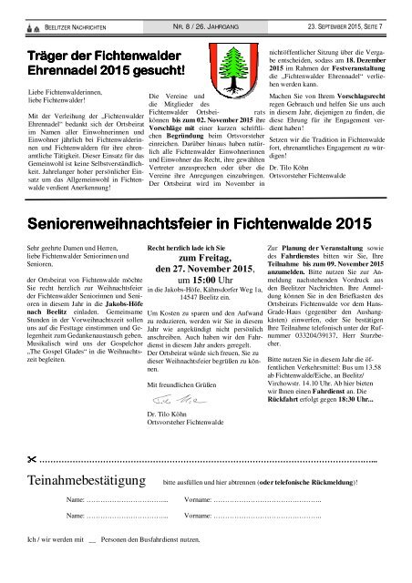 Beelitzer Nachrichten - September 2015