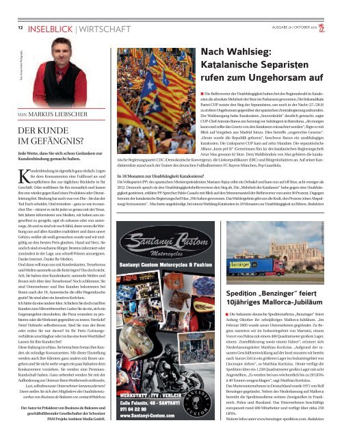 Die Inselzeitung Mallorca Oktober 2015