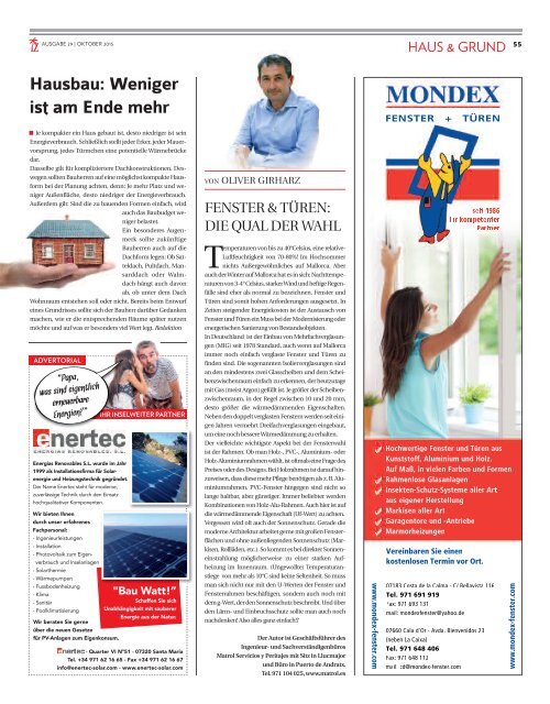 Die Inselzeitung Mallorca Oktober 2015