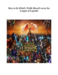 How to fix D3dx9_39.dll DirectX error for League of Legends