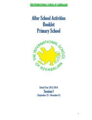 After School Activities Booklet Primary School