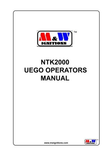 NTK2000 UEGO OPERATORS MANUAL