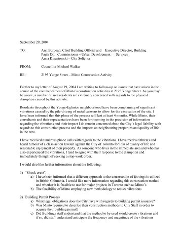 Letter to Chief Building Official and Executive ... - Michael Walker