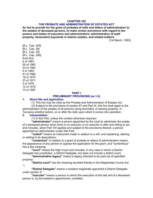 Appearance form for probate