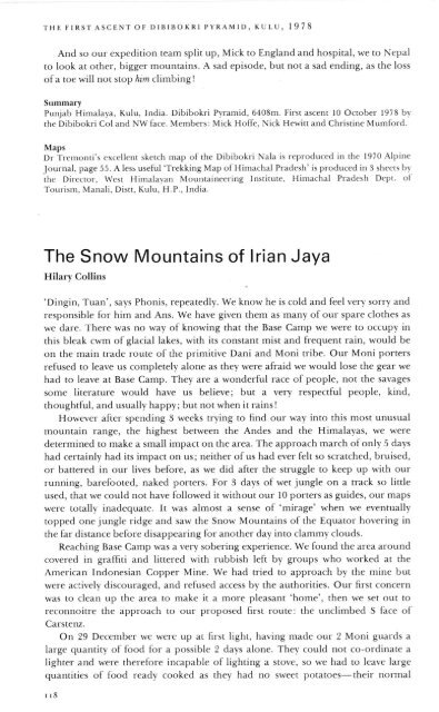 The Snow Mountains of Irian Jaya - Alpine Journal