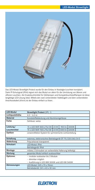 LED-LEUChTEN fÜr STraSSEN & KErNzoNEN