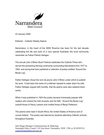 Narrandera, in the heart of the NSW Riverina has been for the last ...