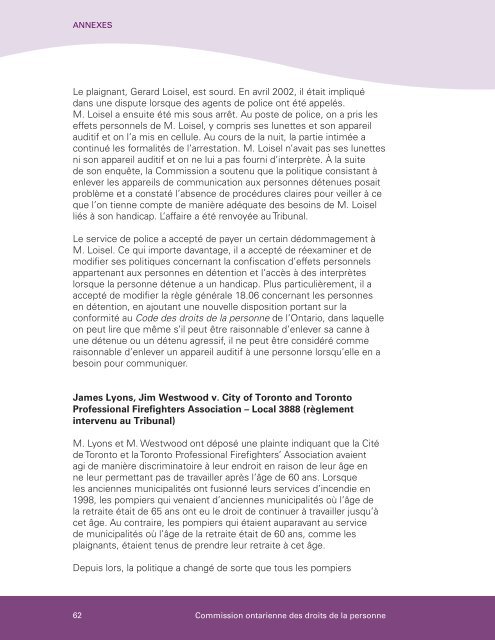 Rapport annuel 2006-2007 - Ontario Human Rights Commission