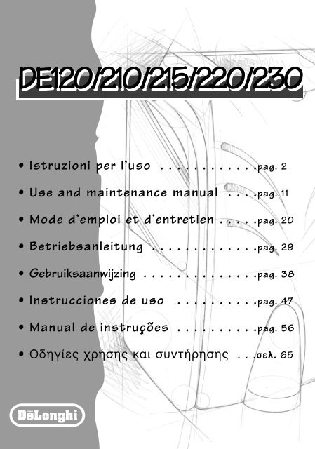 Delonghi TASCIUGO ARIADRY DE 220 - IT - De'Longhi - TASCIUGO ARIADRY DE 220  - Libretto istruzioni