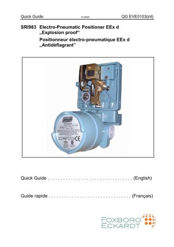 SRI983 Electro-Pneumatic Positioner EEx d - Foxboro Eckardt