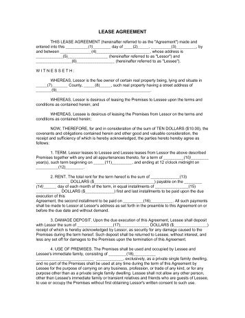 LEASE AGREEMENT