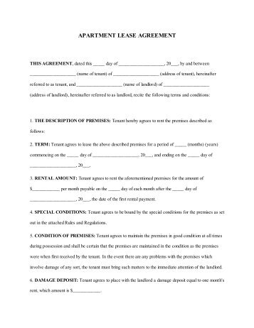 APARTMENT LEASE AGREEMENT