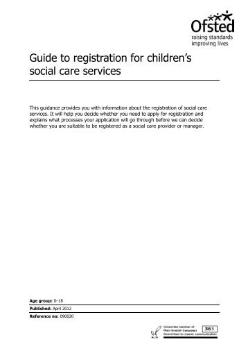 Guide to registration for children’s social care services