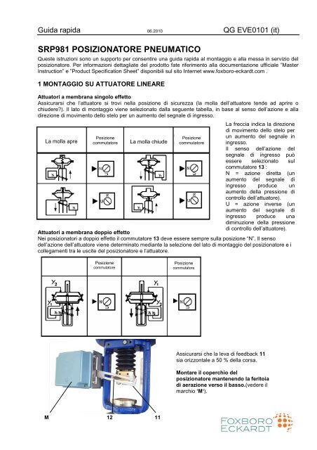 srp981 posizionatore pneumatico - Foxboro Eckardt