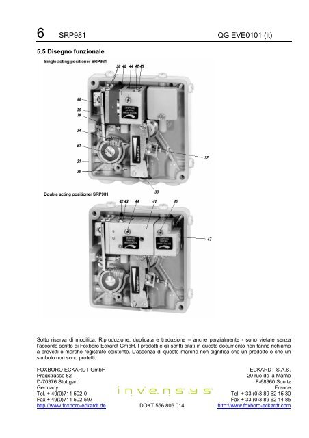 srp981 posizionatore pneumatico - Foxboro Eckardt