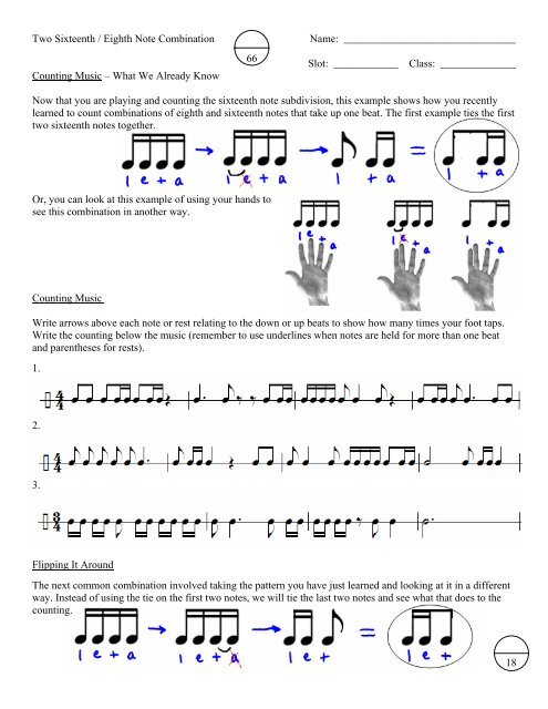 Two Sixteenth Eighth Note Combination SLP Bands