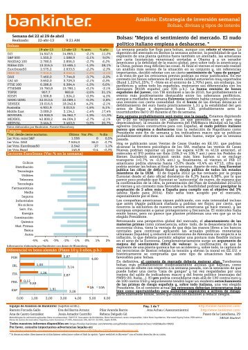 AnÃ¡lisis: Estrategia de inversiÃ³n semanal - Bankinter