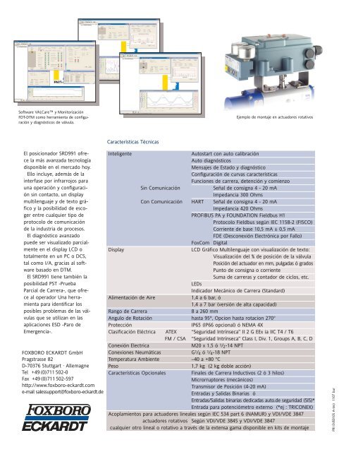 Posicionador Inteligente SRD991 - Foxboro Eckardt