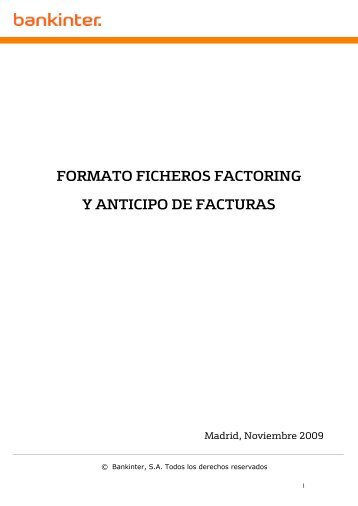 FORMATO FICHEROS FACTORING Y ANTICIPO DE FACTURAS