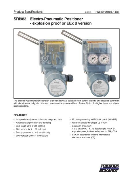 SRI983 Electro-Pneumatic Positioner - FOXBORO ECKARDT