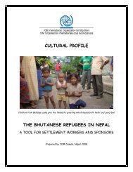 CULTURAL PROFILE THE BHUTANESE REFUGEES IN NEPAL