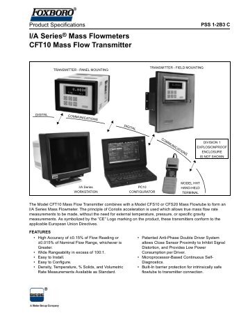 I/A Series® Mass Flowmeters CFT10 Mass Flow  Transmitter