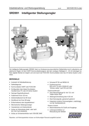 SRD991 Intelligenter Stellungsregler - FOXBORO ECKARDT GmbH