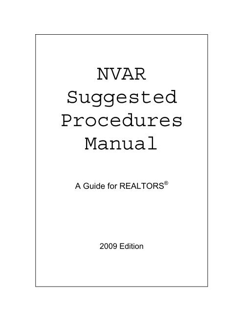 NVAR Suggested Procedures Manual