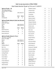 Real Estate Member Roster by Firm as of 11/4/2013