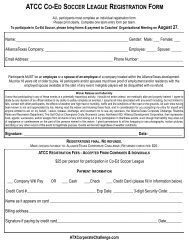 ATCC CO-ED SOCCER LEAGUE REGISTRATION FORM