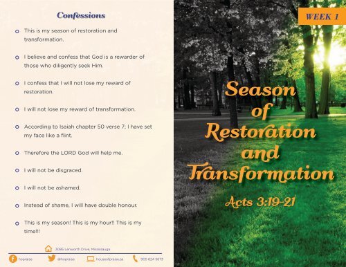 of Restoration and Transformation