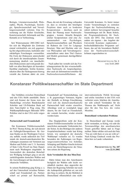 Ausgabe Nr. 12 / April 2003, Thema: Verwalter in - KonNet