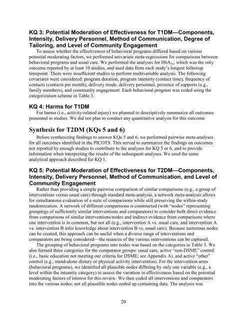 Behavioral Programs for Diabetes Mellitus