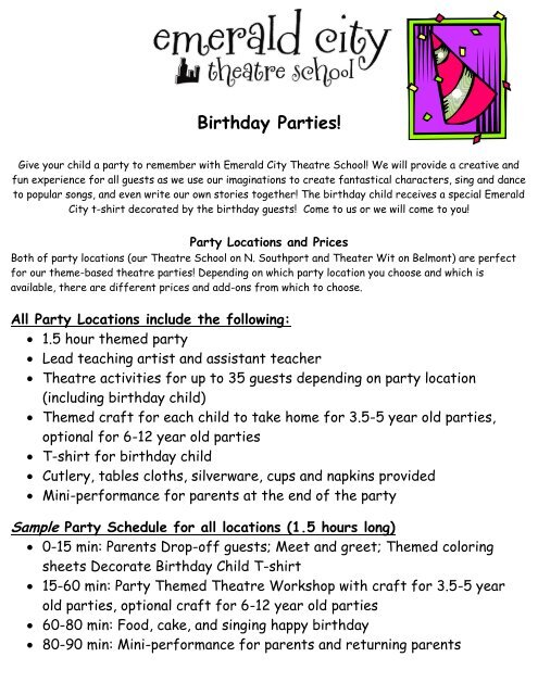 Birthday Parties!