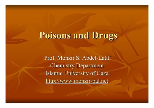 Poisons and Drugs