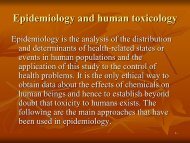 Epidemiology and human toxicology