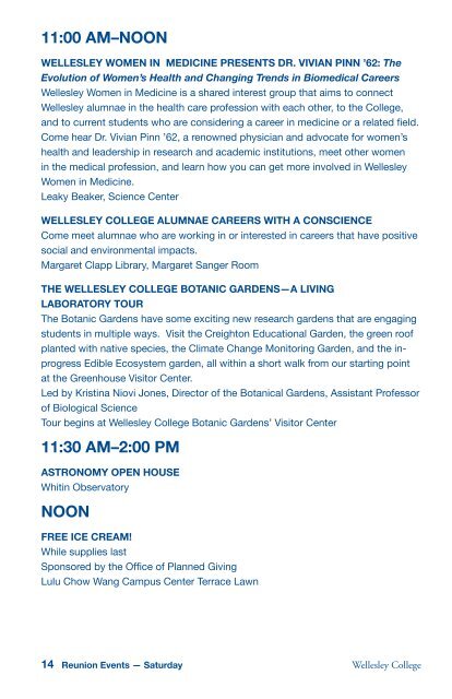 Reunion 2012 Program - Wellesley College