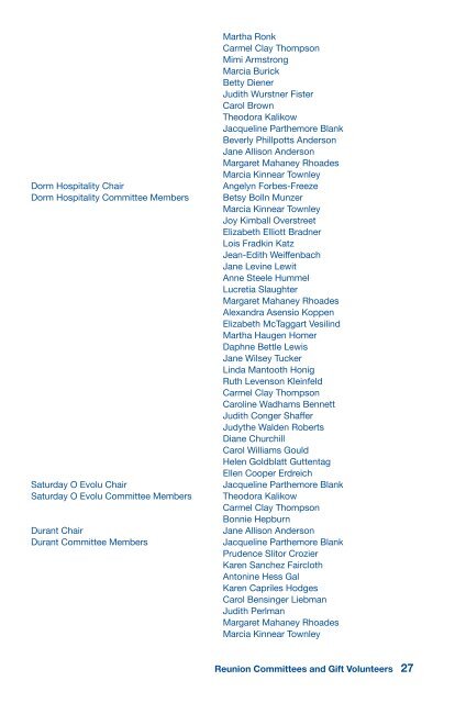 Reunion 2012 Program - Wellesley College