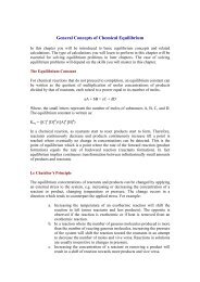 General Concepts of Chemical Equilibrium