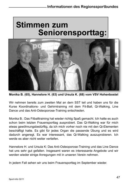 V erein s - beim Regionssportbund Hannover