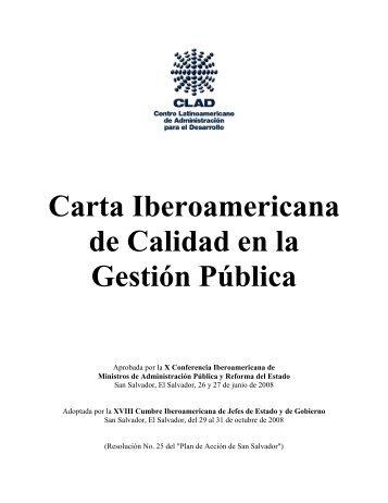 Carta Iberoamericana de Calidad en la Gestión Pública